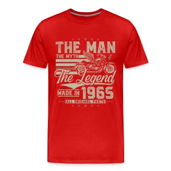1965 homme mythe légende moto motard - T-shirt bio Premium Homme - rouge - Devant - Damien (186cm)