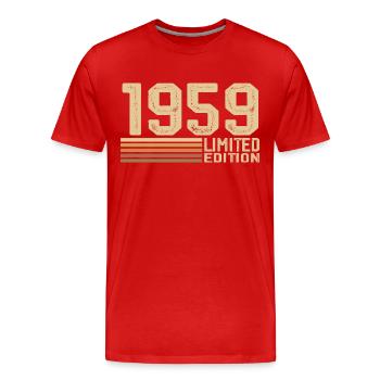 Né en 1959 anniversaire - Cadeau 1959 Vintage 1959 - T-shirt bio Premium Homme - rouge - Devant - Damien (186cm)