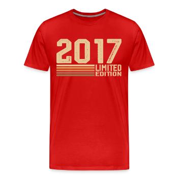 Né en 2017 anniversaire - Cadeau 2017 Vintage 2017 - T-shirt bio Premium Homme - rouge - Devant - Damien (186cm)