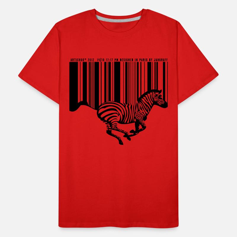 ZEBRE CODE BARRE T-shirt bio Premium Homme