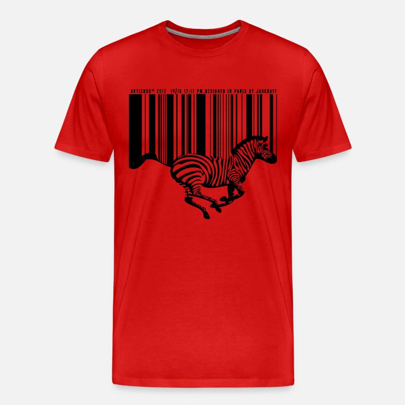 Zebra-Barcode - Männer Premium Bio T-Shirt - Rot