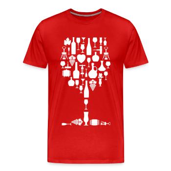 Vin Verre à vin Amateurs de vin - T-shirt bio Premium Homme - rouge - Devant - Damien (186cm)