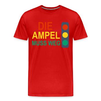 Die Ampel muss Weg - Männer Premium Bio T-Shirt - Rot - Vorne - Damien (186cm)