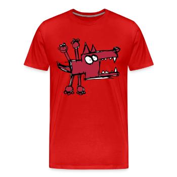 Mad Dog - Men's Premium Organic T-Shirt - red - Front - Damien (186cm)
