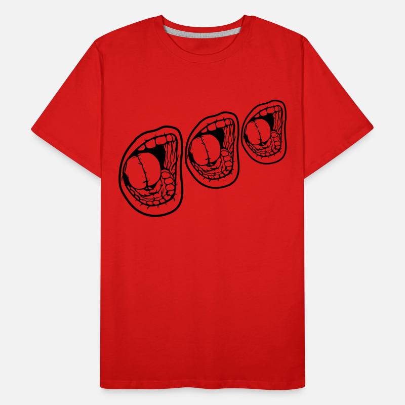 3 criard chant bouches ouvertes T-shirt bio Premium Homme
