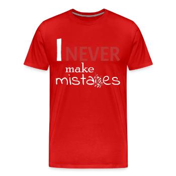 Je ne me trompe jamais - T-shirt bio Premium Homme - rouge - Devant - Damien (186cm)