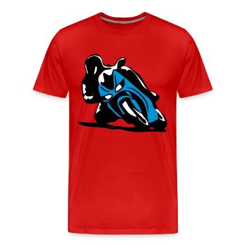 Moto sport - T-shirt bio Premium Homme - rouge - Devant - Damien (186cm)