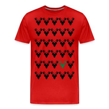 be different - Traditional Christmas motif deer - Men's Premium Organic T-Shirt - red - Front - Damien (186cm)