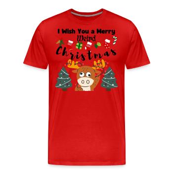 Je vous souhaite un joyeux Noël bizarre (Rennes) - T-shirt bio Premium Homme - rouge - Devant - Damien (186cm)
