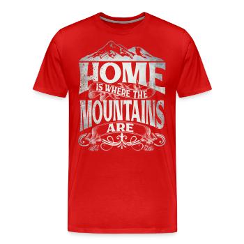 Home Is Where The Mountains Are - Men's Premium Organic T-Shirt - red - Front - Damien (186cm)