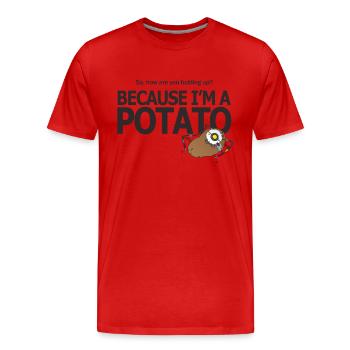 Hello Potato - Männer Premium Bio T-Shirt - Rot - Vorne - Damien (186cm)