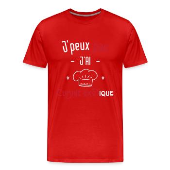 j'peux pas j'ai cuisine exotique - T-shirt bio Premium Homme - rouge - Devant - Damien (186cm)