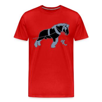 kaltblutziehtk - Männer Premium Bio T-Shirt - Rot - Vorne - Damien (186cm)