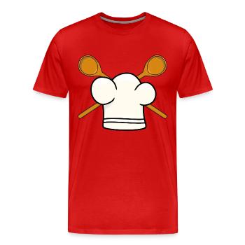 Cook Cooking Hat Cooking Spoon Restaurant Cooking - Men's Premium Organic T-Shirt - red - Front - Damien (186cm)
