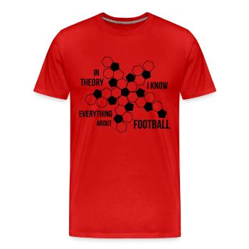 Football Geometry - Men's Premium Organic T-Shirt - red - Front - Damien (186cm)
