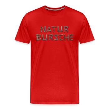 Statement-Shirt / Natur-Bursche - Männer Premium Bio T-Shirt - Rot - Vorne - Damien (186cm)