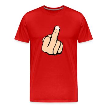 Middle Finger Colour - Men's Premium Organic T-Shirt - red - Front - Damien (186cm)