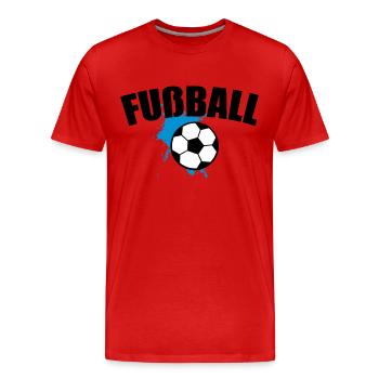 Fußball Soccer Splash 3c - Männer Premium Bio T-Shirt - Rot - Vorne - Damien (186cm)