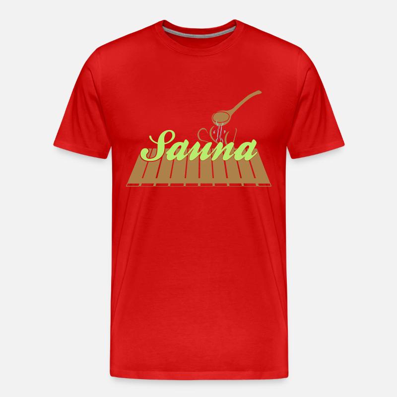Saunabank - Männer Premium Bio T-Shirt - Rot