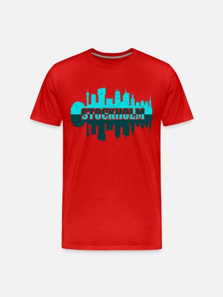 Stockholm Skyline - Men's Premium Organic T-Shirt - red