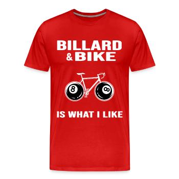 Vélo Route Vélo Chaîne de vélo « billard & vélo"8ball - T-shirt bio Premium Homme - rouge - Devant - Damien (186cm)