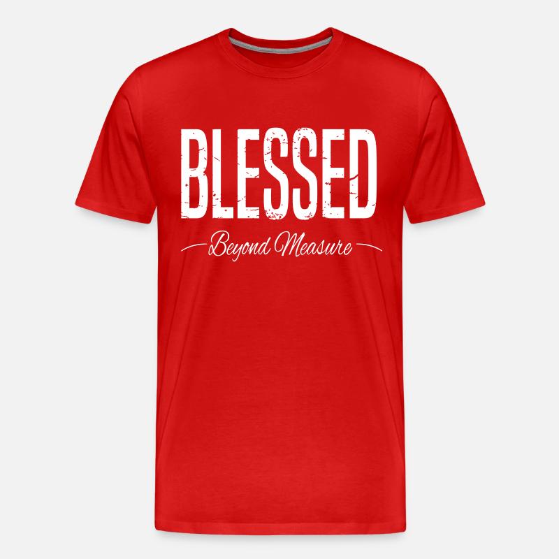BLESSED Beyond Measure grunge - Men's Premium Organic T-Shirt - red