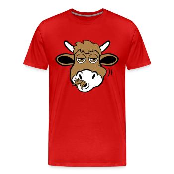 Kuh witzig tier fressen - Männer Premium Bio T-Shirt - Rot - Vorne - Damien (186cm)