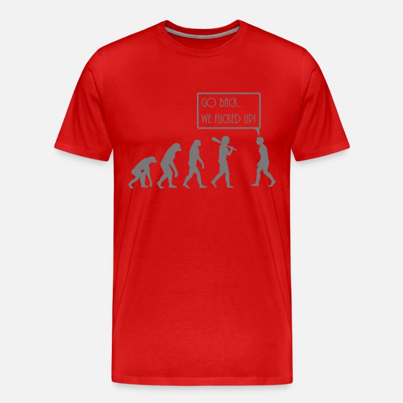 evolution - Männer Premium Bio T-Shirt - Rot