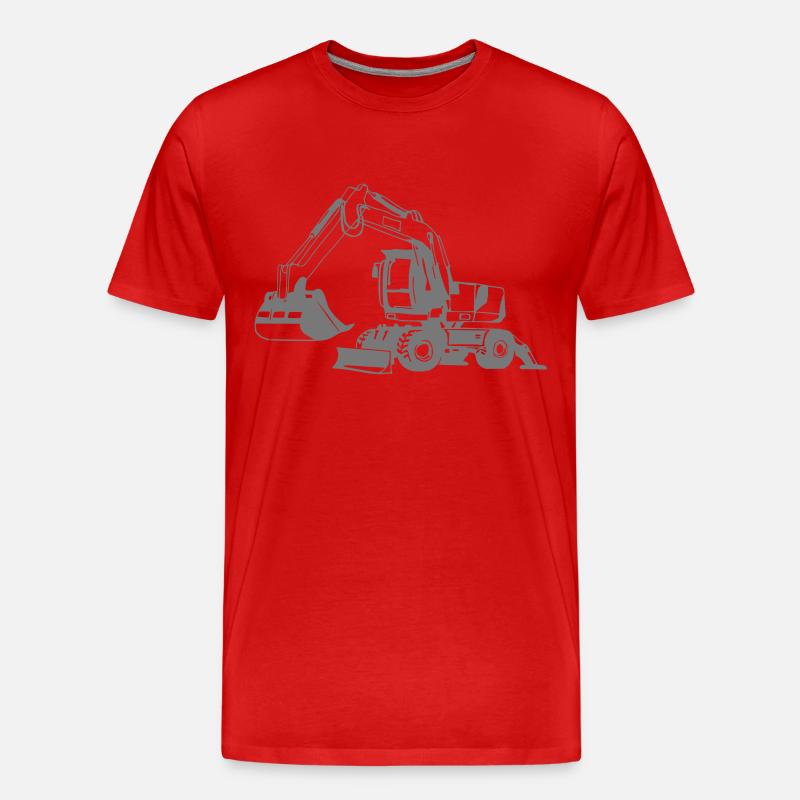 Mobilbagger 1 - Männer Premium Bio T-Shirt - Rot