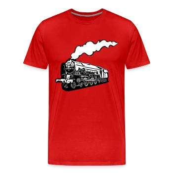dampflok eisenbahn lokomotive romantik tender - Männer Premium Bio T-Shirt - Rot - Vorne - Damien (186cm)