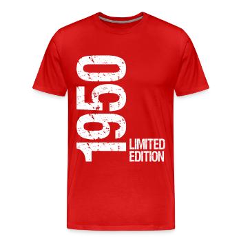 1950 limited edition - Männer Premium Bio T-Shirt - Rot - Vorne - Damien (186cm)