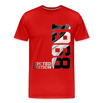 LIMITED EDITION 1968 58. GEBURTSTAG - Männer Premium Bio T-Shirt - Rot - Vorne - Damien (186cm)