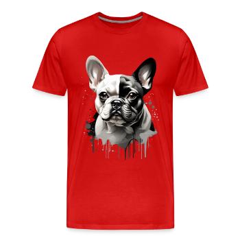 CHIEN BOULEDOGUE FRANÇAIS - T-shirt bio Premium Homme - rouge - Devant - Damien (186cm)