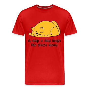 sleep - Men's Premium Organic T-Shirt - red - Front - Damien (186cm)