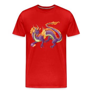 Asiatischer Drache lila - Männer Premium Bio T-Shirt - Rot - Vorne - Damien (186cm)