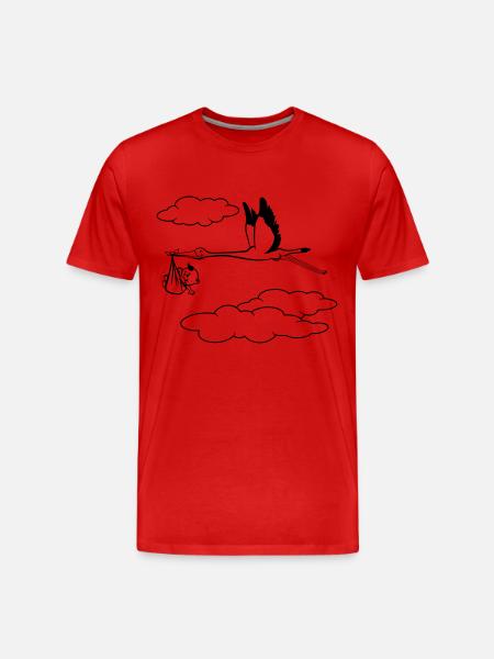 storch baby - Männer Premium Bio T-Shirt - Rot