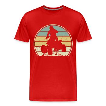 quad gift vintage humor quad moto motocross - Men's Premium Organic T-Shirt - red - Front - Damien (186cm)