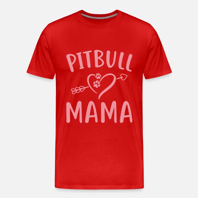 Pitbull Mama - Männer Premium Bio T-Shirt - Rot