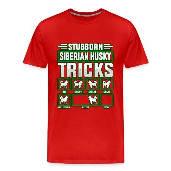 Stubborn Siberian Husky Tricks - Men's Premium Organic T-Shirt - red - Front - Damien (186cm)