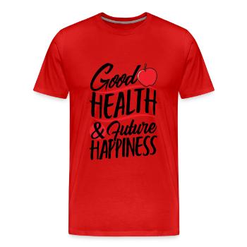 Bonne santé et bonheur futur - T-shirt bio Premium Homme - rouge - Devant - Damien (186cm)