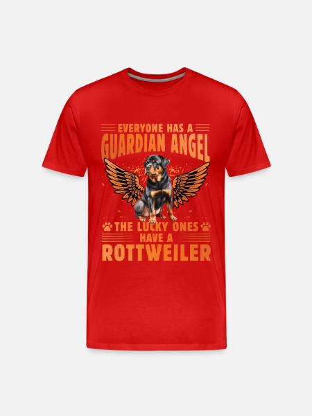 Guardian Angel Rottweiler - Men's Premium Organic T-Shirt - red