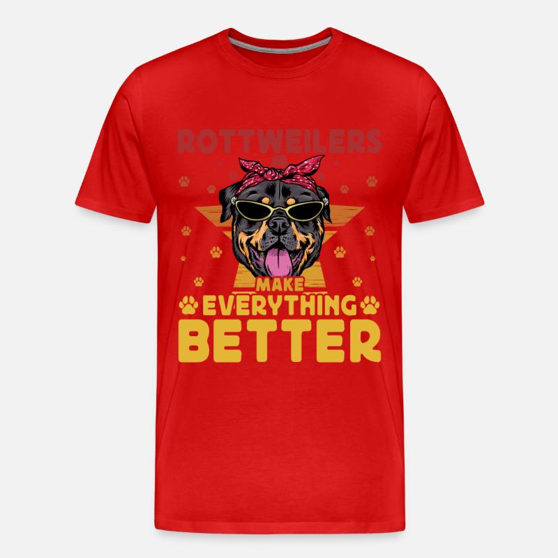 Rottweilers make everything better - Männer Premium Bio T-Shirt - Rot