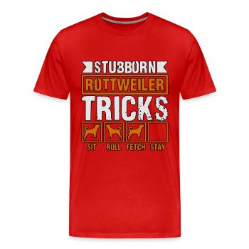 Astuces tenaces de Rottweiler - T-shirt bio Premium Homme - rouge - Devant - Damien (186cm)