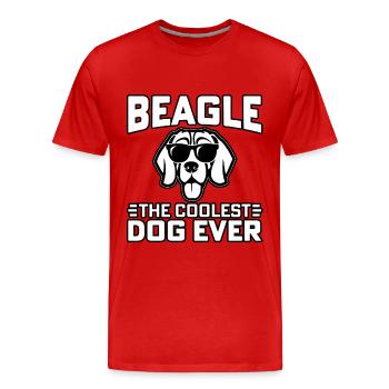 Beagle the coolest dog ever - Männer Premium Bio T-Shirt - Rot - Vorne - Damien (186cm)