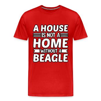 Une maison n’est pas une maison sans Beagle - T-shirt bio Premium Homme - rouge - Devant - Damien (186cm)