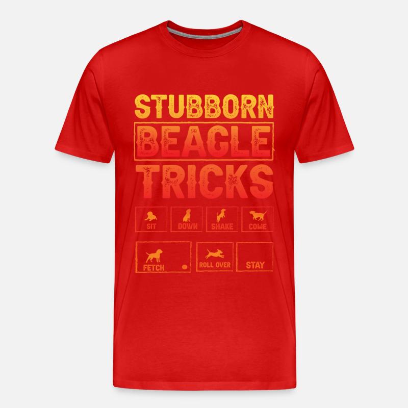 Stubborn Beagle Tricks - Männer Premium Bio T-Shirt - Rot
