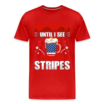 Boire jusqu’à ce que je voie Stars and Stripes - T-shirt bio Premium Homme - rouge - Devant - Damien (186cm)