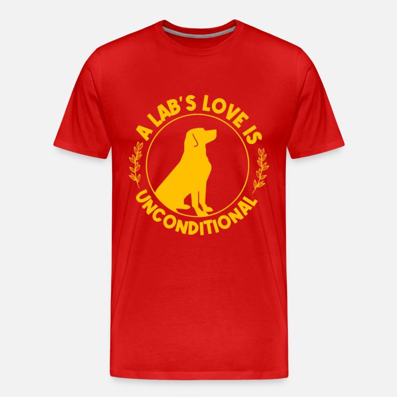 A Lab's Love is uncoditional - Männer Premium Bio T-Shirt - Rot