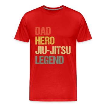 Dad Hero Jiu-Jitsu Legend - Men's Premium Organic T-Shirt - red - Front - Damien (186cm)