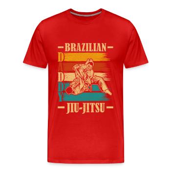 Brazilian Jiu-Jitsu Daddy - Männer Premium Bio T-Shirt - Rot - Vorne - Damien (186cm)
